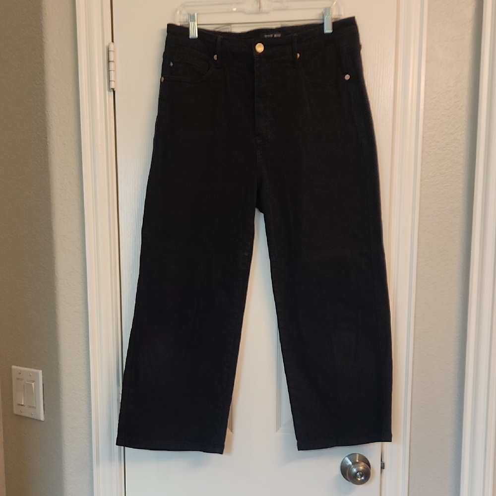 Judy Blue Navy Blue Wide Leg Cropped Jeans Sz 15